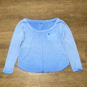 Abercrombie & Fitch Light Blue ombré Long Sleeve Tee